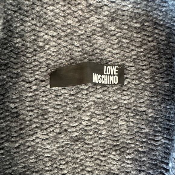 Love Moschino Grey Shawl Cardigan Sweater size US4 - Picture 8 of 12